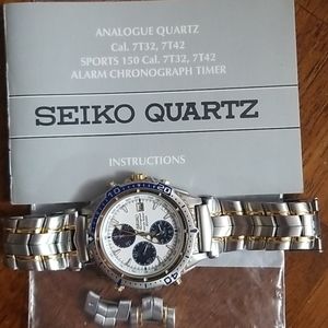 Seiko 7T32-7E49 Chronograph Watch Panda Dial